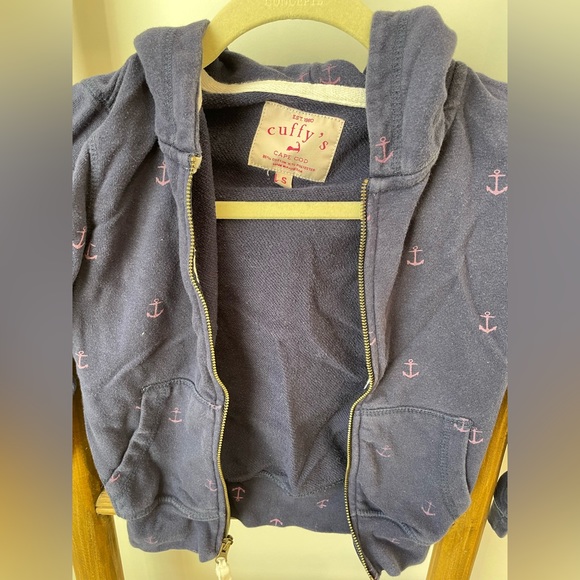 Cuffy Girls Zip Up Hoodie with Anchor Detail - Picture 3 of 3